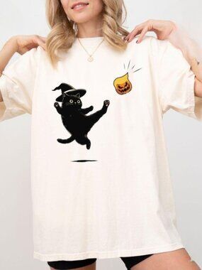Paws Off Democracy Subtle Halloween Shirt, Funny Anti-Trump Black Cat Witch Tee